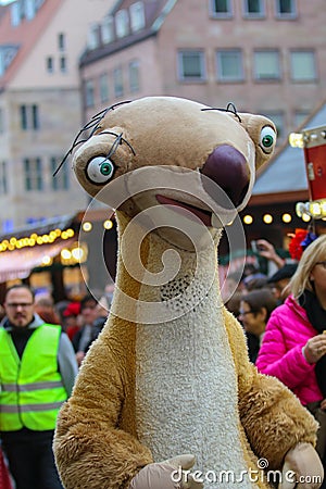 Toon Walkâ€“Mascots Parade-Sid-Nuremberg 2016 Editorial Stock Photo